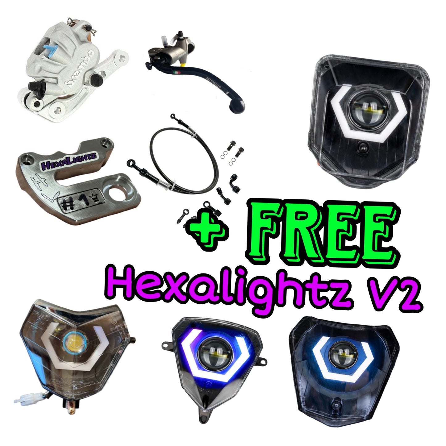 Ultimate Handbrake Kit V2 + Free HexaLightz V2 - Select your bike